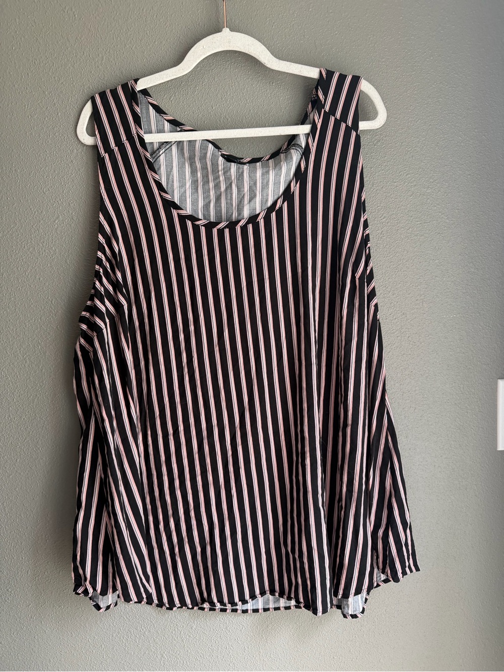 Torrid Striped Pink and Black Sleeveless Tank Top
